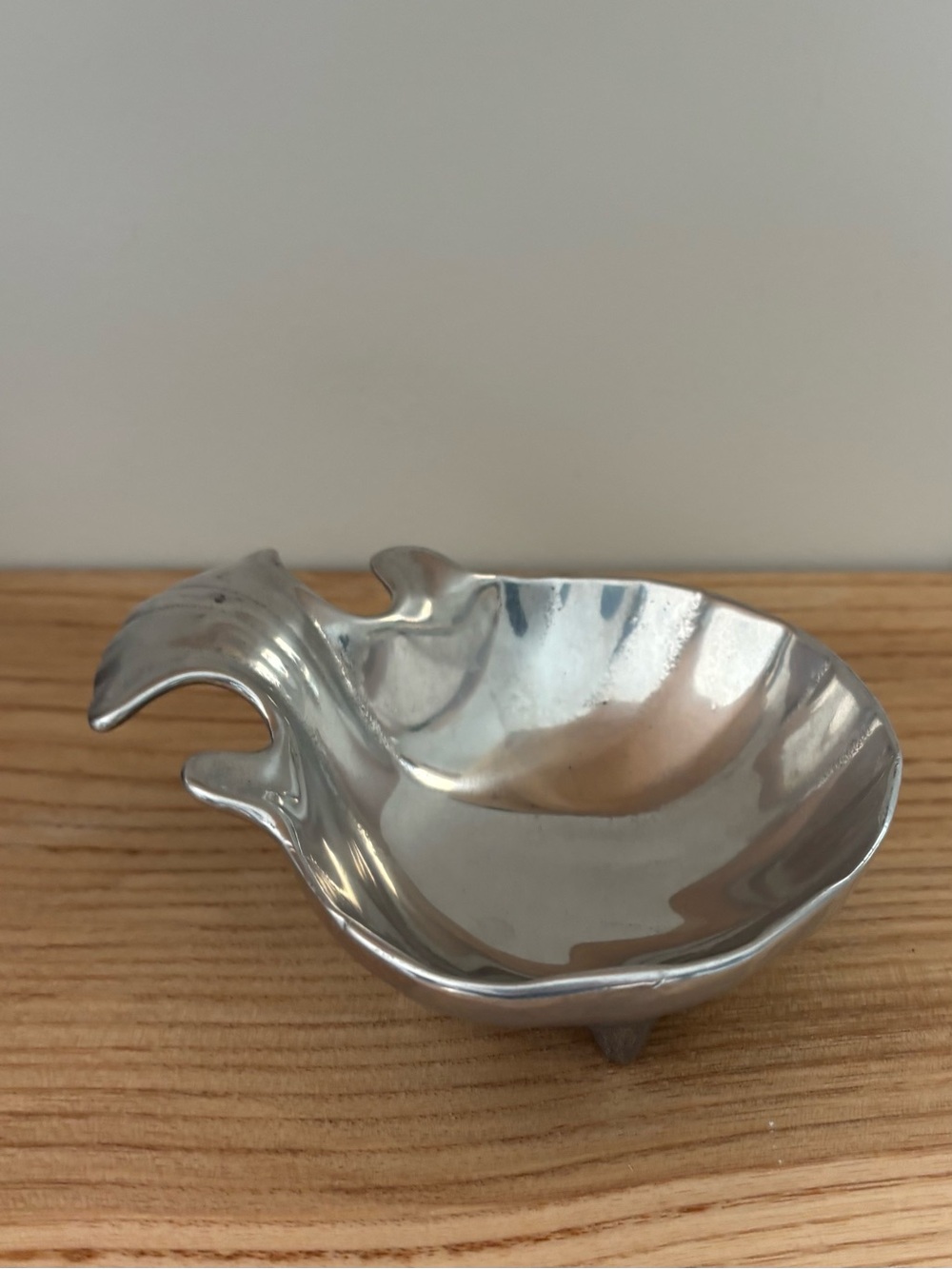 Wilton Mount Bruce Fox Design USA Silver FISH Dish Bowl Footed Vtg Frutiger